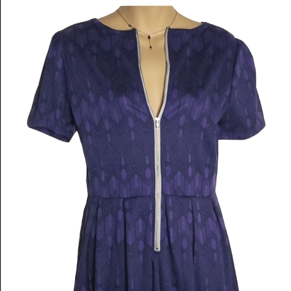 Dress - LuLaRoe Pleated Purple Amelia - Picture 10 of 12